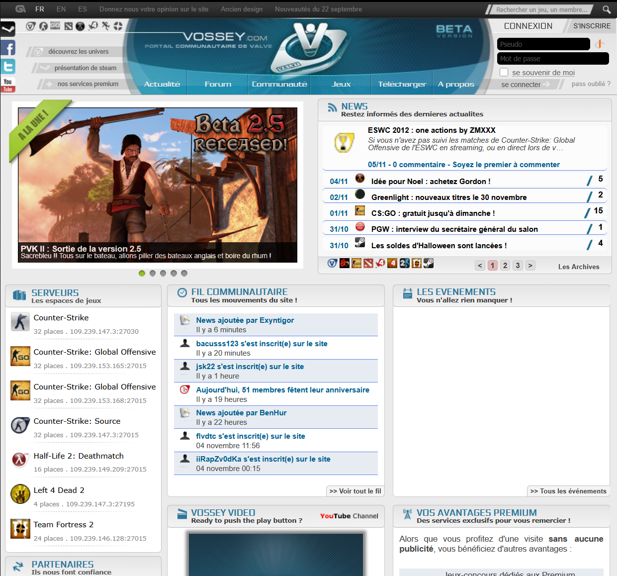 Version 2012 de Vossey.com